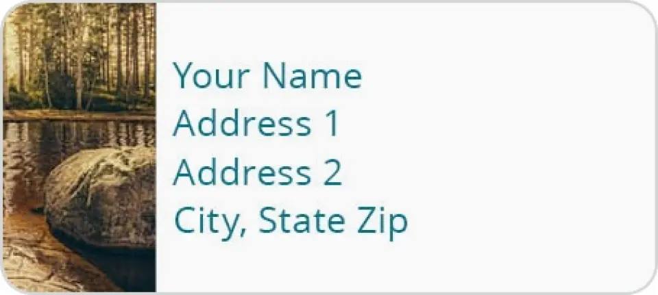 This is a 1" x 2¼" Address Label called Lake Daybreak printed in full color