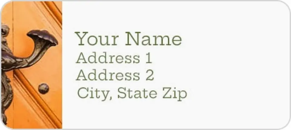 This is a 1" x 2¼" Address Label called Elegant Entries printed in full color