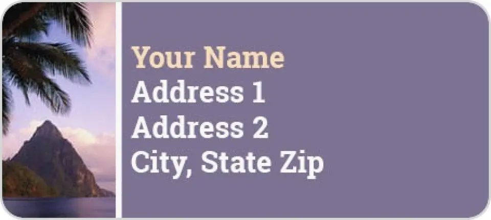 This is a 1" x 2¼" Address Label called Serene Volcano printed in full color