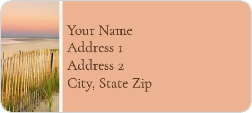This is a 1" x 2¼" Address Label called Coral Coast printed in full color