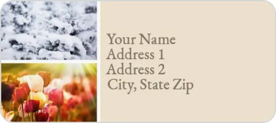 This is a 1" x 2¼" Address Label called Natural Rhythm printed in full color
