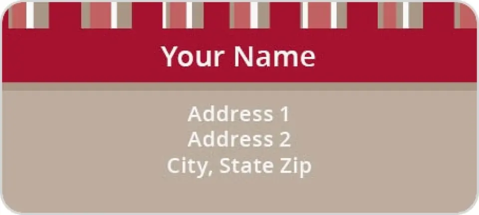 This is a 1" x 2¼" Address Label called Sleek Stripes printed in full color