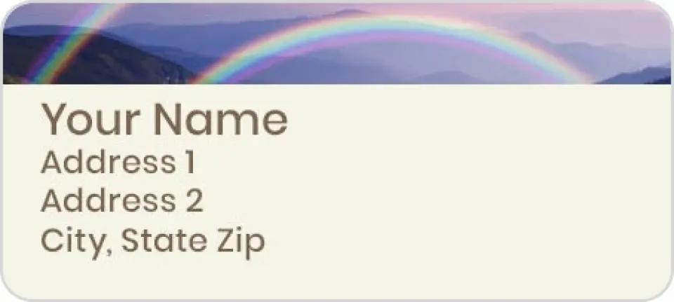 This is a 1" x 2¼" Address Label called Abiding Rainbow printed in full color