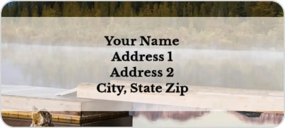 This is a 1" x 2¼" Address Label called Misty Reflections printed in full color