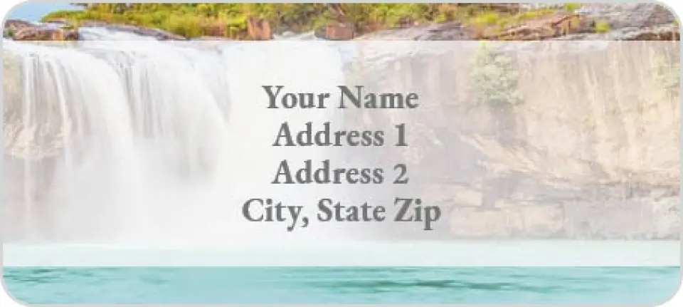 This is a 1" x 2¼" Address Label called Refreshing Falls printed in full color