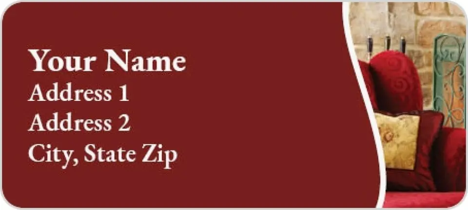 This is a 1" x 2¼" Address Label called Fireside Luxury printed in full color