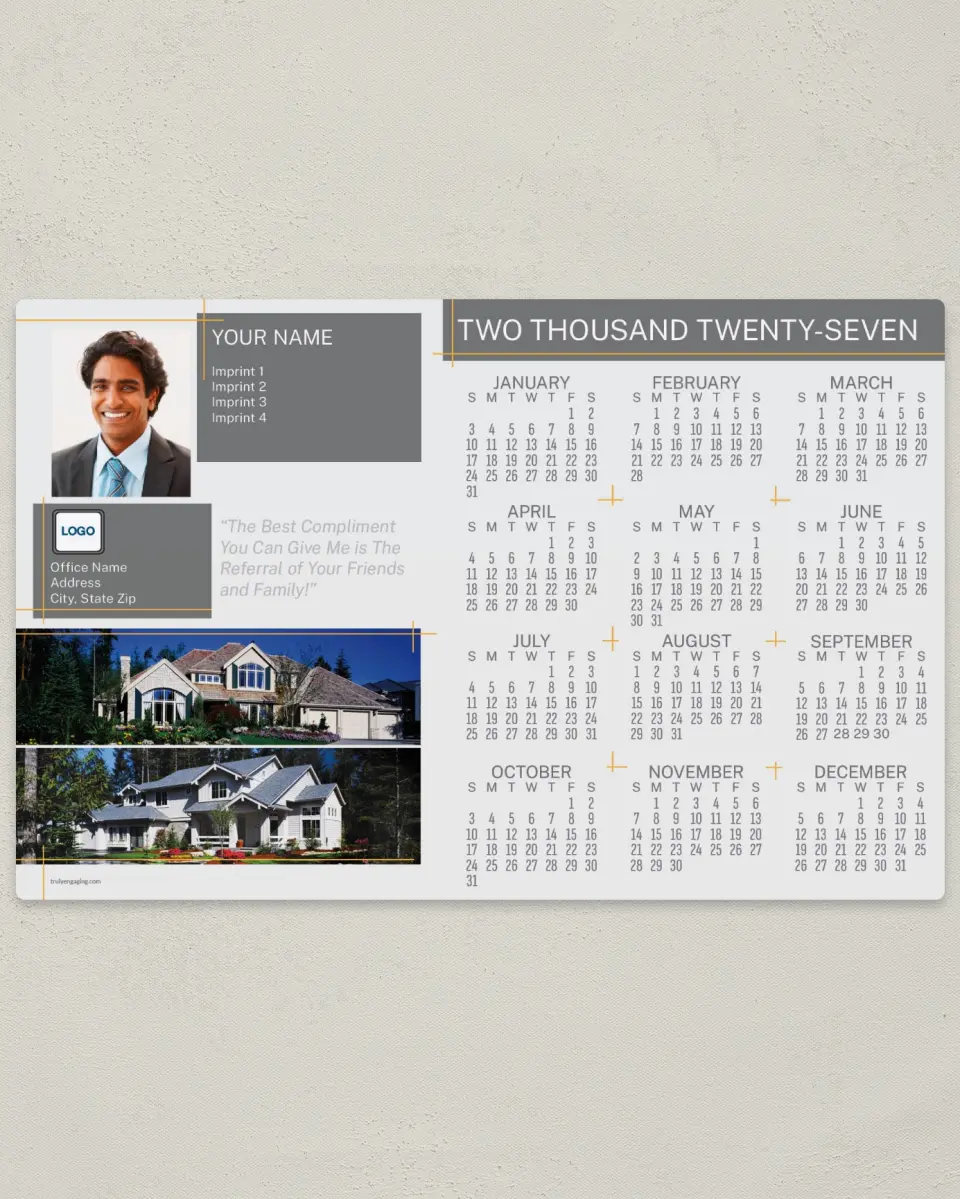 This is a 5½" x 8½" Full Magnet Calendar called Popular Property printed in full color with a Standard Gloss finish