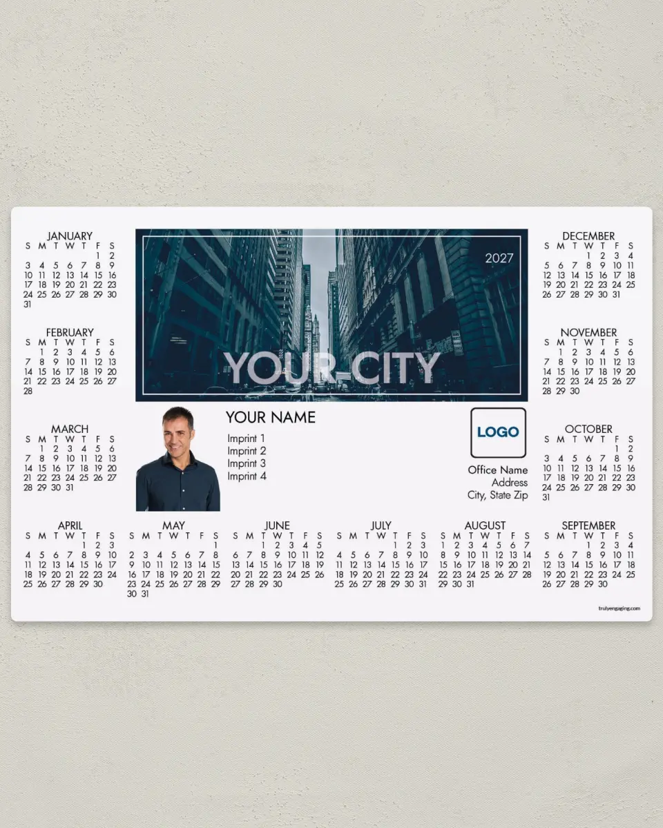 This is a 5½" x 8½" Full Magnet Calendar called City View printed in full color with a Standard Gloss finish