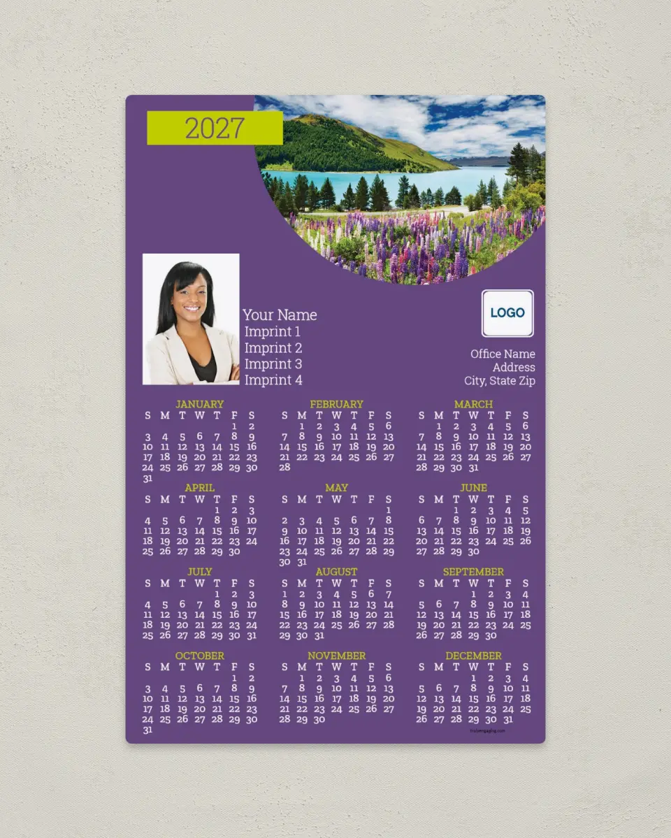 This is a 5½" x 8½" Full Magnet Calendar called Hidden Tropics printed in full color with a Standard Gloss finish