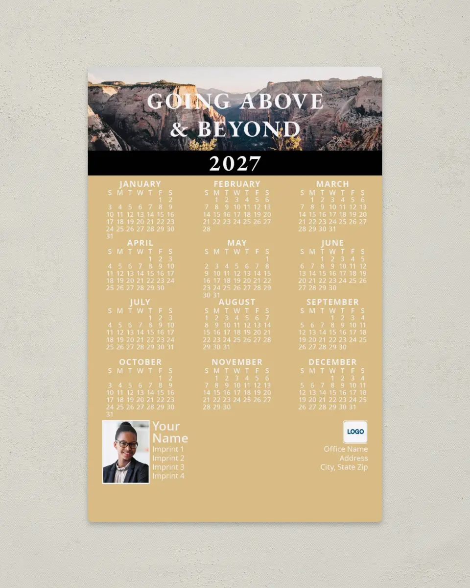 This is a 5½" x 8½" Full Magnet Calendar called Canyon Echo printed in full color with a Standard Gloss finish