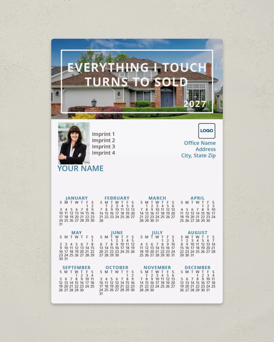 This is a 5½" x 8½" Full Magnet Calendar called Future Home printed in full color with a Standard Gloss finish