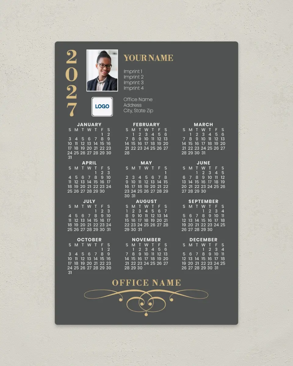 This is a 5½" x 8½" Full Magnet Calendar called Touch of Class printed in full color with a Standard Gloss finish