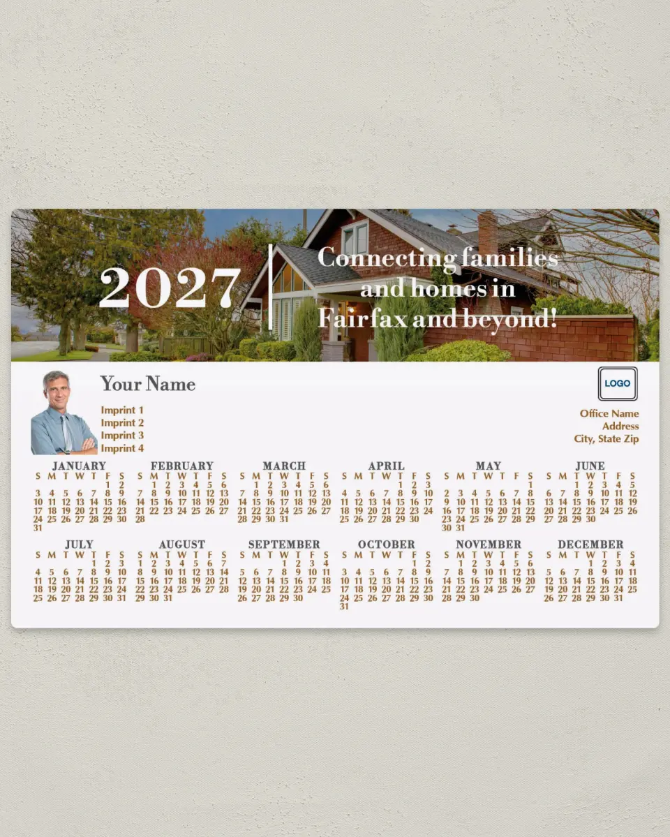 This is a 5½" x 8½" Full Magnet Calendar called Home Finder printed in full color with a Standard Gloss finish
