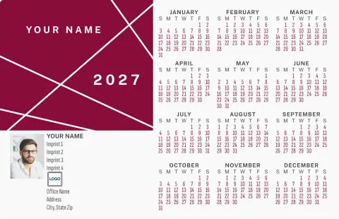 This is a 5½" x 8½" Full Magnet Calendar called Abstract Prism printed in full color with a Standard Gloss finish
