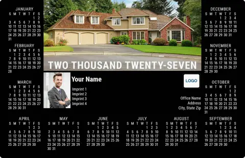 This is a 5½" x 8½" Full Magnet Calendar called Window Panorama printed in full color with a Standard Gloss finish