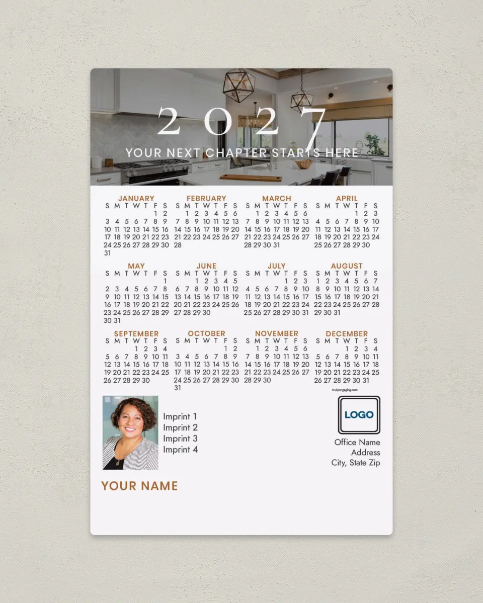 This is a 5½" x 8½" Full Magnet Calendar called Next Chapter printed in full color with a Standard Gloss finish