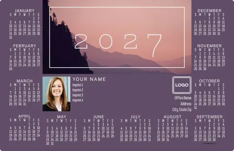This is a 5½" x 8½" Full Magnet Calendar called Striking Scene printed in full color with a Standard Gloss finish