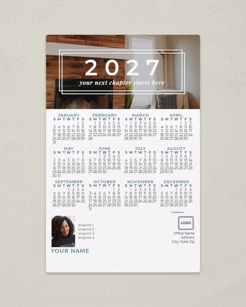 This is a 5½" x 8½" Full Magnet Calendar called Home Retreat printed in full color with a Standard Gloss finish