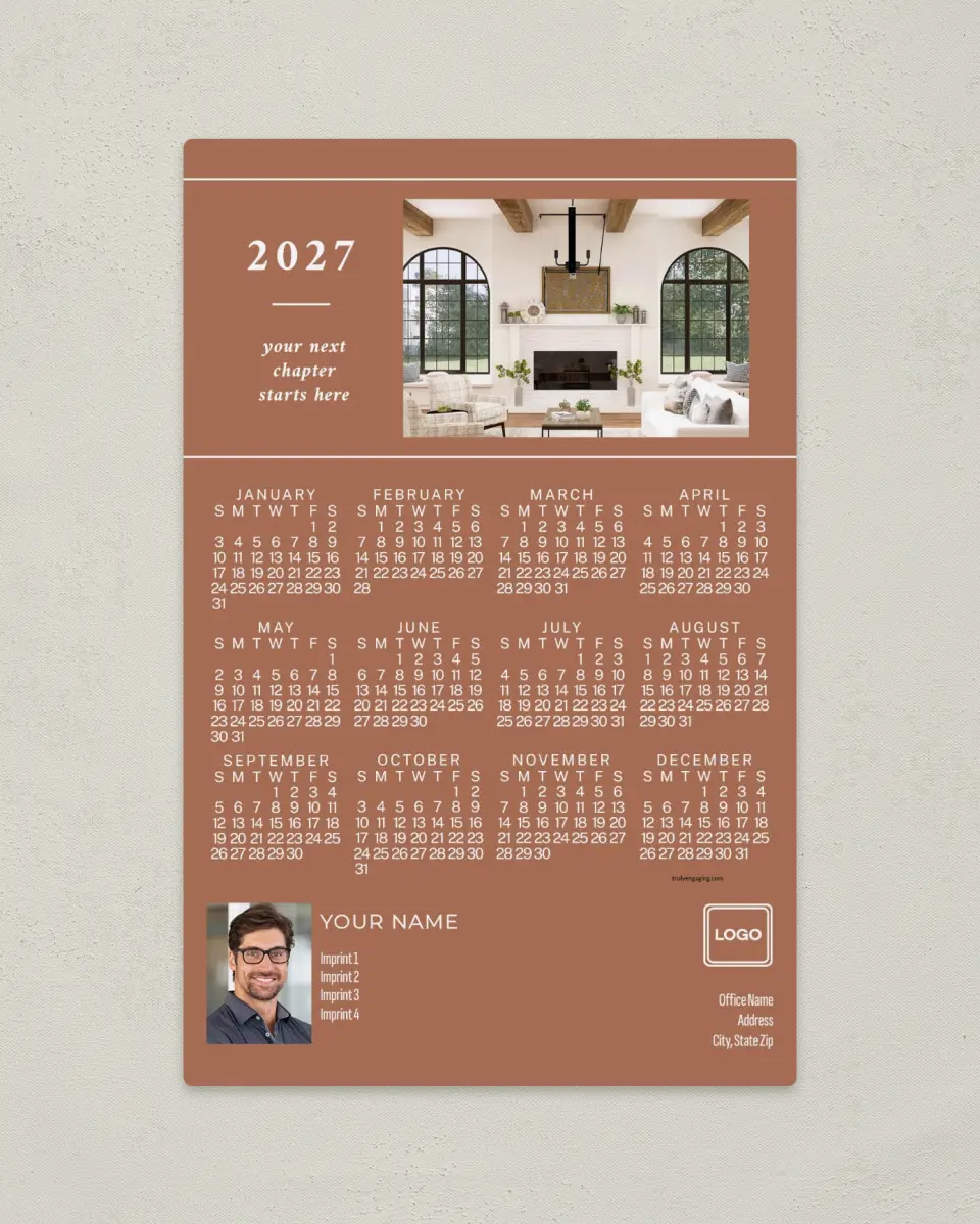 This is a 5½" x 8½" Full Magnet Calendar called Trim Time printed in full color with a Standard Gloss finish