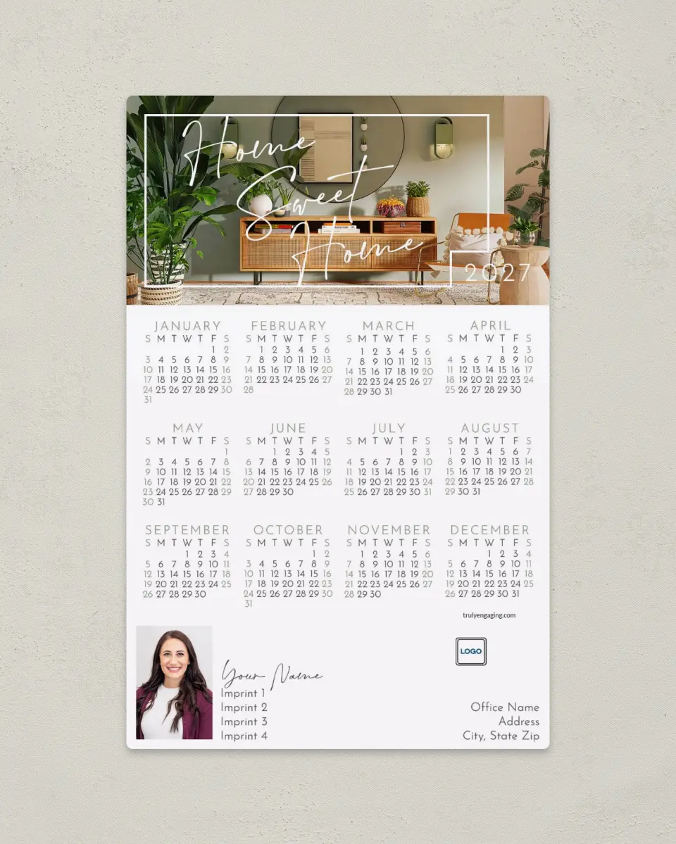 This is a 5½" x 8½" Full Magnet Calendar called Fresh Home printed in full color with a Standard Gloss finish