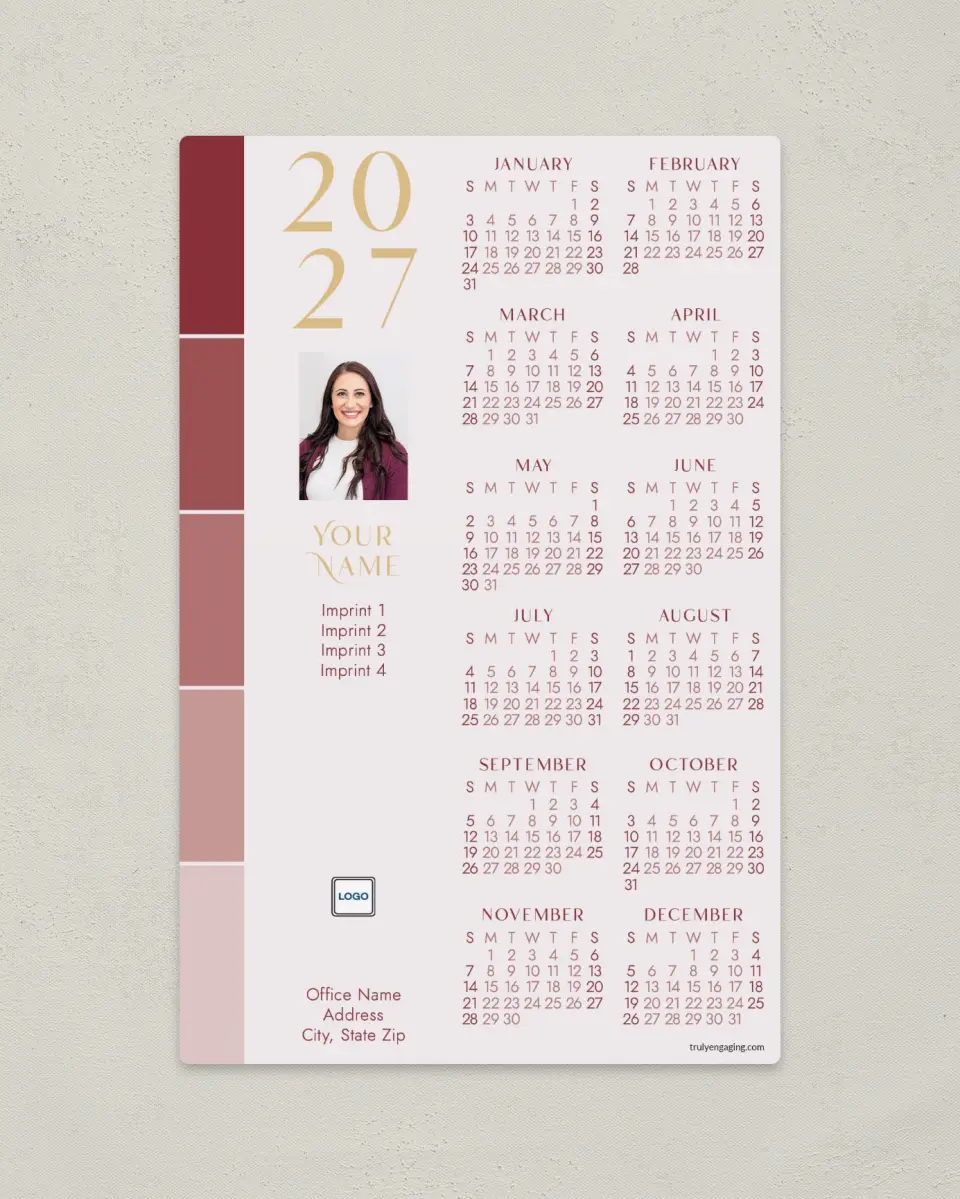 This is a 5½" x 8½" Full Magnet Calendar called Color Swatch printed in full color with a Standard Gloss finish