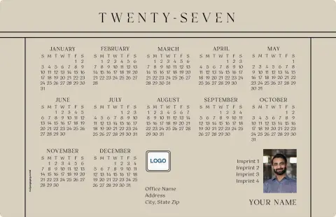 This is a 5½" x 8½" Full Magnet Calendar called Classic Line printed in full color with a Standard Gloss finish