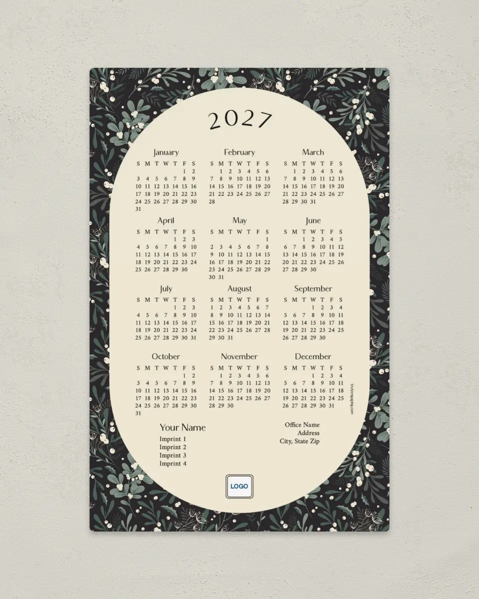 This is a 5½" x 8½" Full Magnet Calendar called Blooming Pattern printed in full color with a Standard Gloss finish