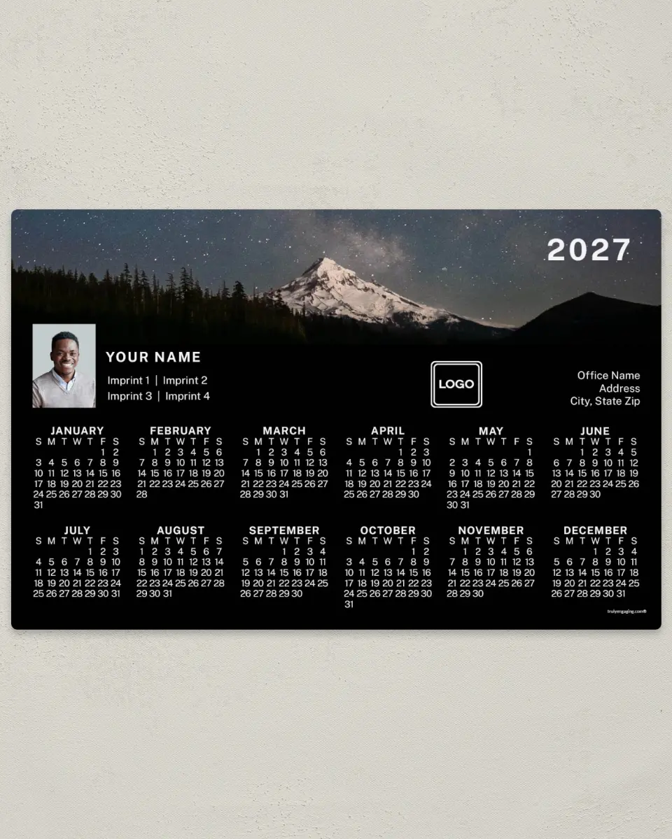 This is a 5½" x 8½" Full Magnet Calendar called Scenic Height printed in full color with a Standard Gloss finish