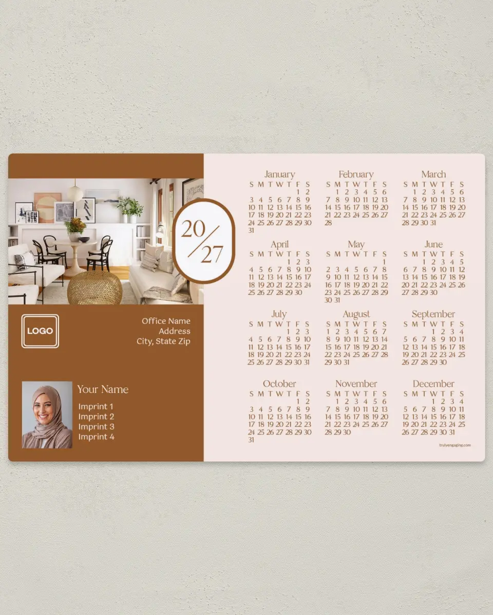This is a 5½" x 8½" Full Magnet Calendar called Full Year printed in full color with a Standard Gloss finish