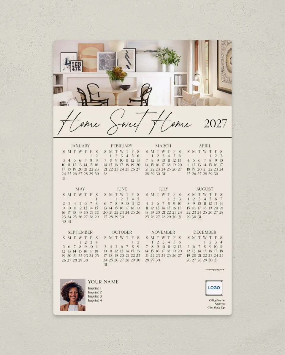 This is a 5½" x 8½" Full Magnet Calendar called Sweet Room printed in full color with a Standard Gloss finish