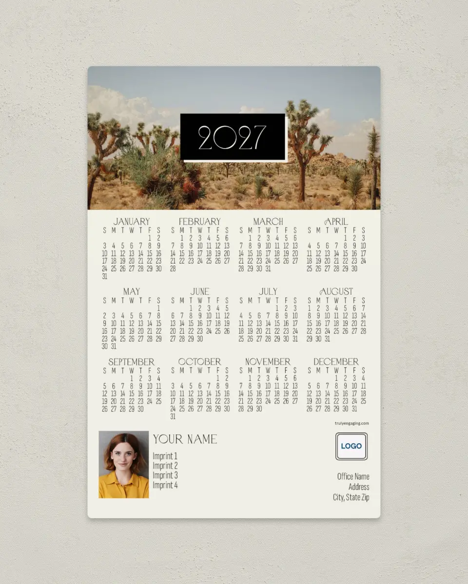This is a 5½" x 8½" Full Magnet Calendar called Wild Scene printed in full color with a Standard Gloss finish