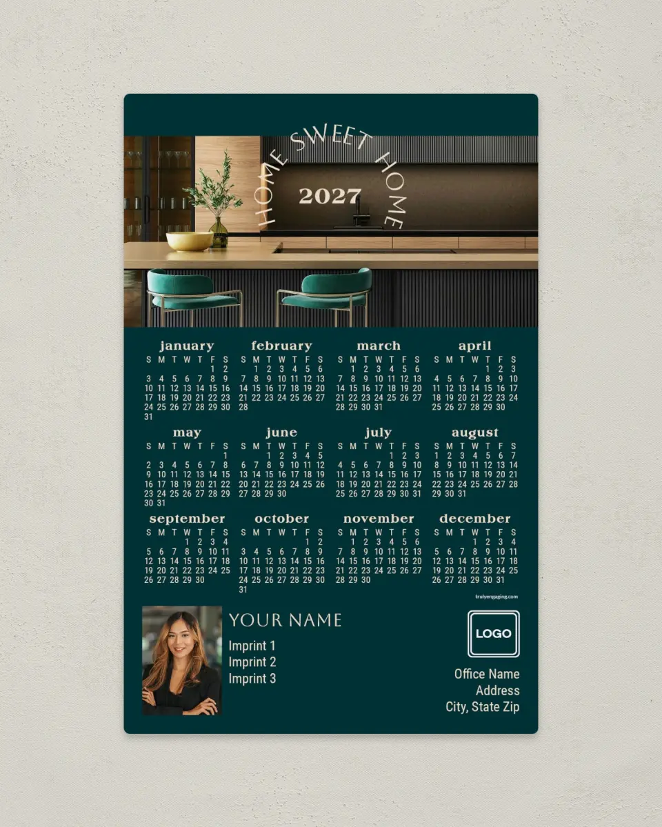 This is a 5½" x 8½" Full Magnet Calendar called Interior Inspiration printed in full color with a Standard Gloss finish