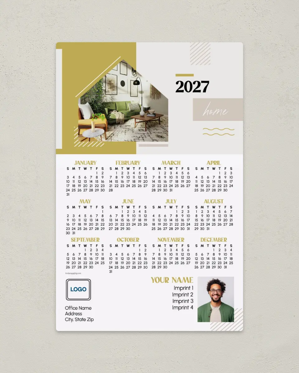 This is a 5½" x 8½" Full Magnet Calendar called Contemporary Comfort printed in full color with a Standard Gloss finish