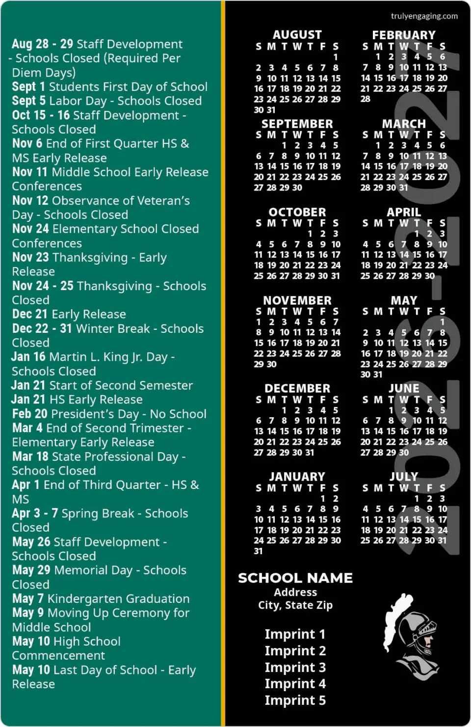 This is a 5½" x 8½" School Calendar Magnet called Acedemic Agenda printed in full color
