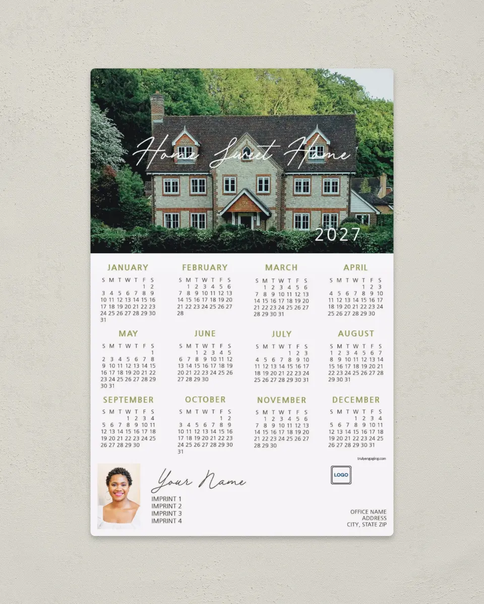 This is a 5½" x 8½" Full Magnet Calendar called Home on the Horizon printed in full color with a Standard Gloss finish
