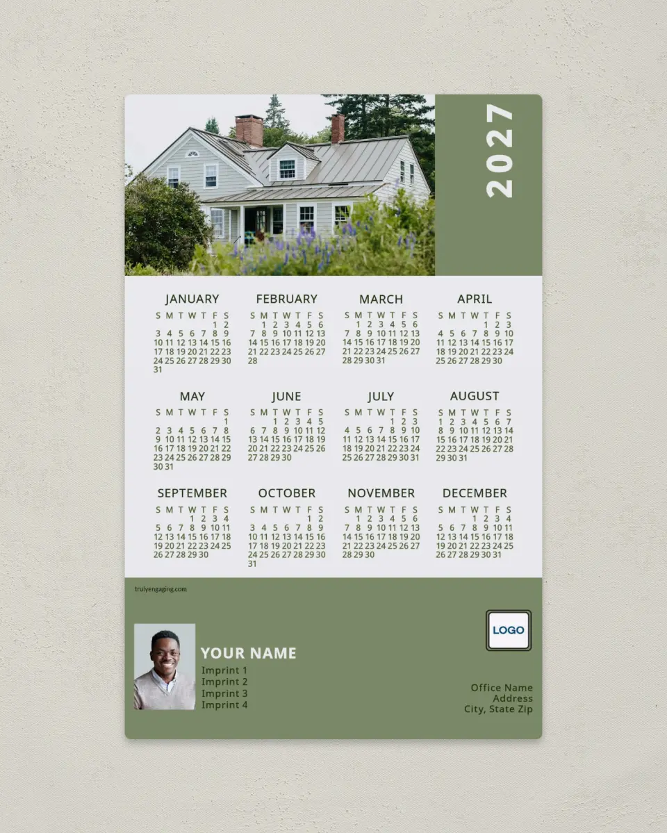 This is a 5½" x 8½" Full Magnet Calendar called Homeward Bound printed in full color with a Standard Gloss finish