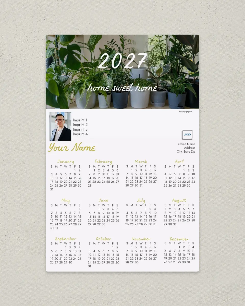 This is a 5½" x 8½" Full Magnet Calendar called Rooted in Time printed in full color with a Standard Gloss finish