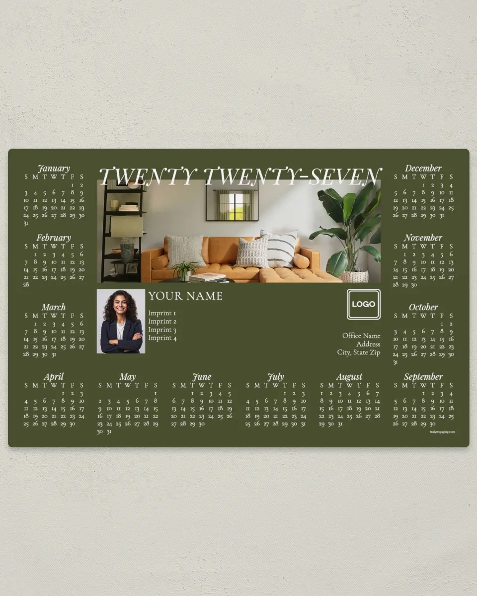 This is a 5½" x 8½" Full Magnet Calendar called Sage Living printed in full color with a Standard Gloss finish