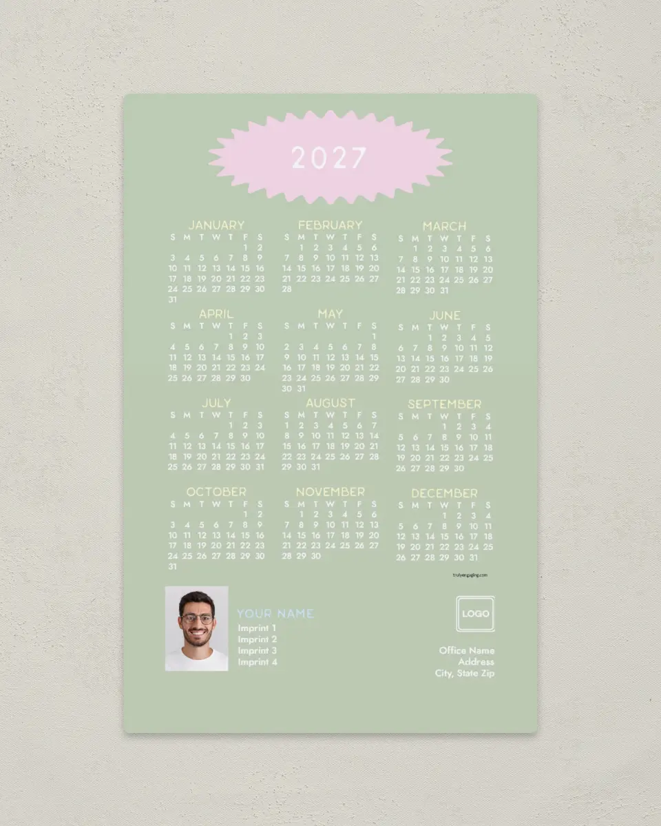 This is a 5½" x 8½" Full Magnet Calendar called Time Flies printed in full color with a Standard Gloss finish