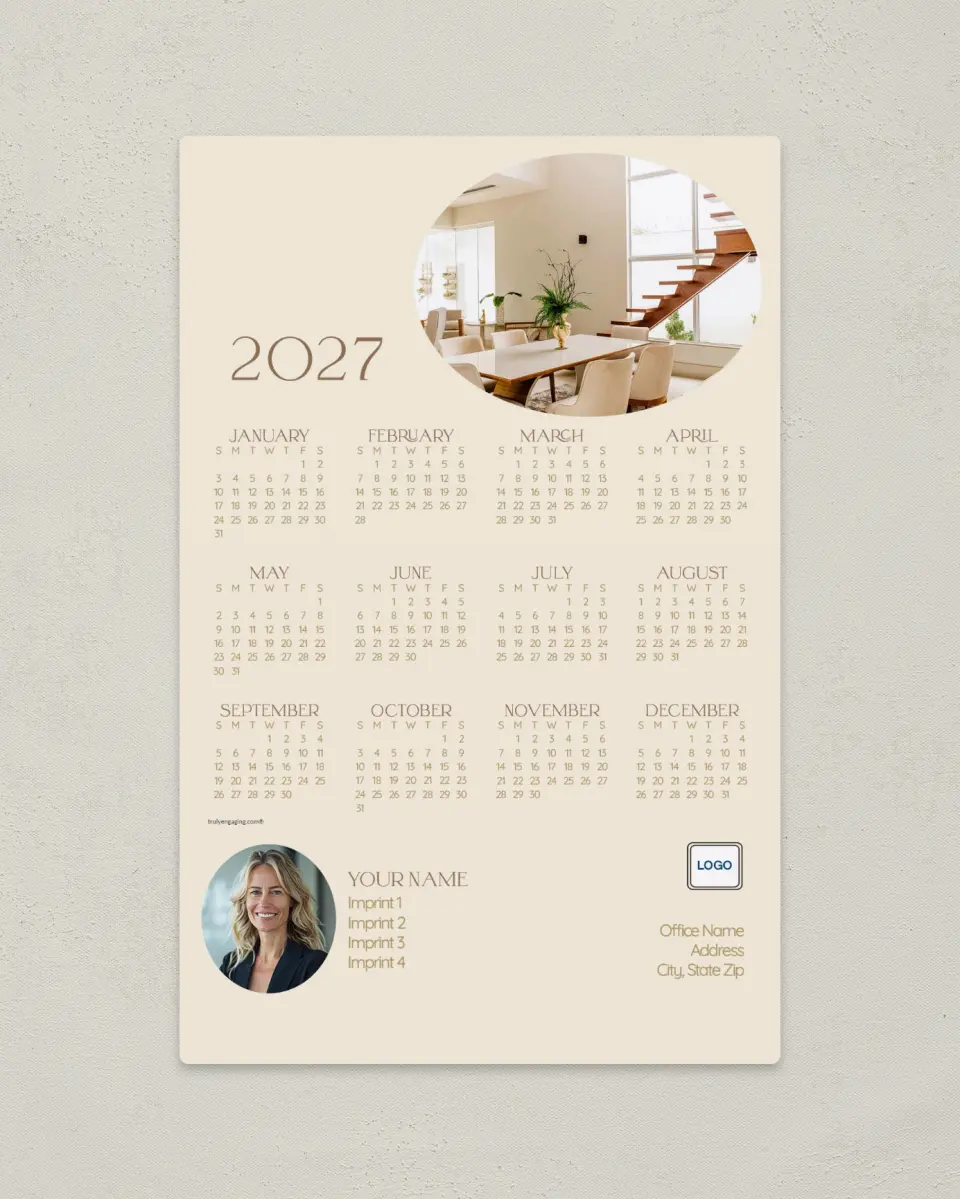 This is a 5½" x 8½" Full Magnet Calendar called Sweet Abode printed in full color with a Standard Gloss finish