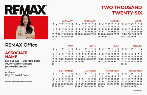 This is a 5½" x 8½" REMAX Calendar called REMAX Stand-Out Agent printed in full color with a Standard Gloss finish