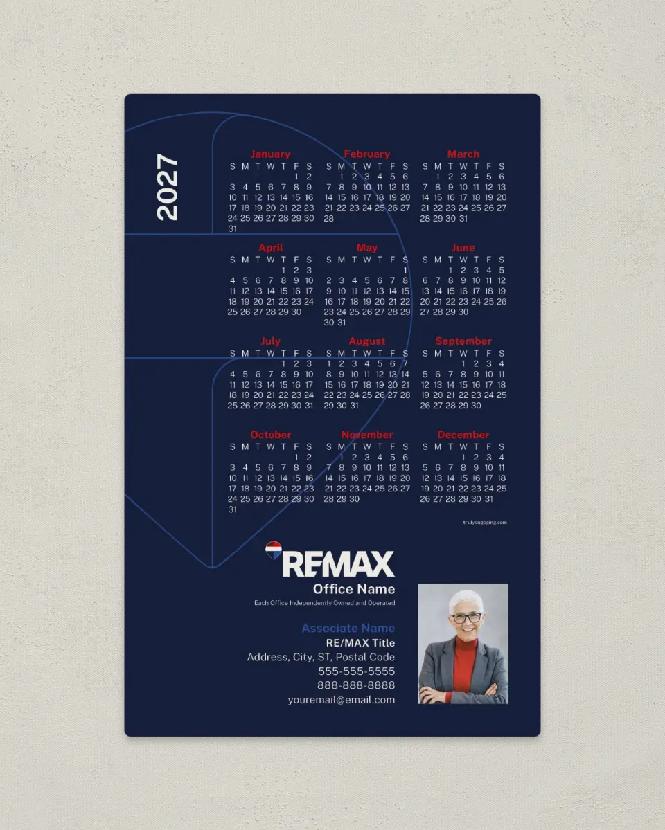 This is a 5½" x 8½" REMAX Calendar called REMAX Balloon Outline printed in full color with a Standard Gloss finish