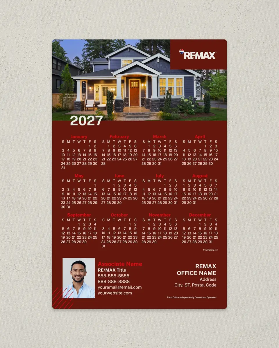This is a 5½" x 8½" REMAX Calendar called REMAX Modern Edge printed in full color with a Standard Gloss finish