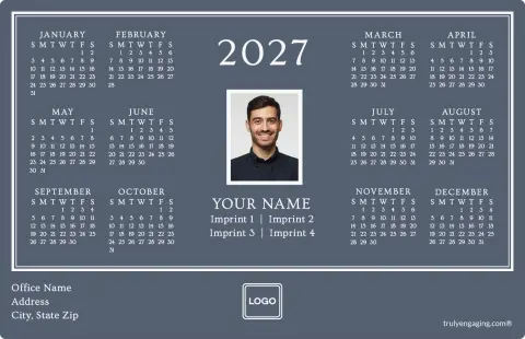 This is a 5½" x 8½" Full Magnet Calendar called Crisp Lines printed in full color with a Standard Gloss finish
