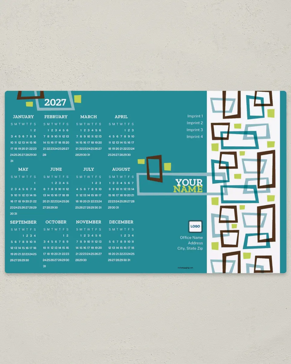 This is a 5½" x 8½" Full Magnet Calendar called Retro Pattern printed in full color with a Standard Gloss finish