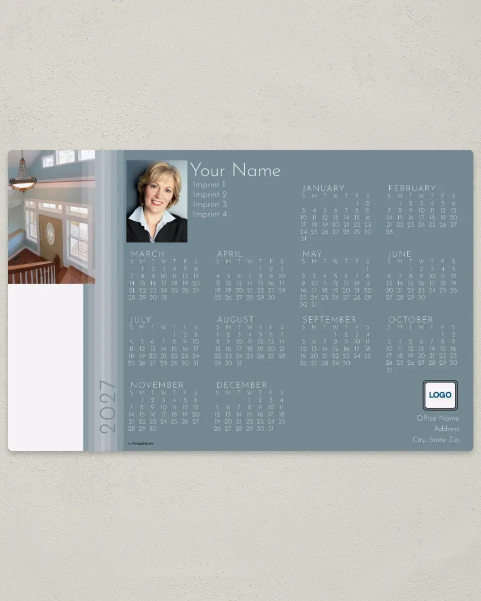 This is a 5½" x 8½" Full Magnet Calendar called Contemporary Door printed in full color with a Standard Gloss finish