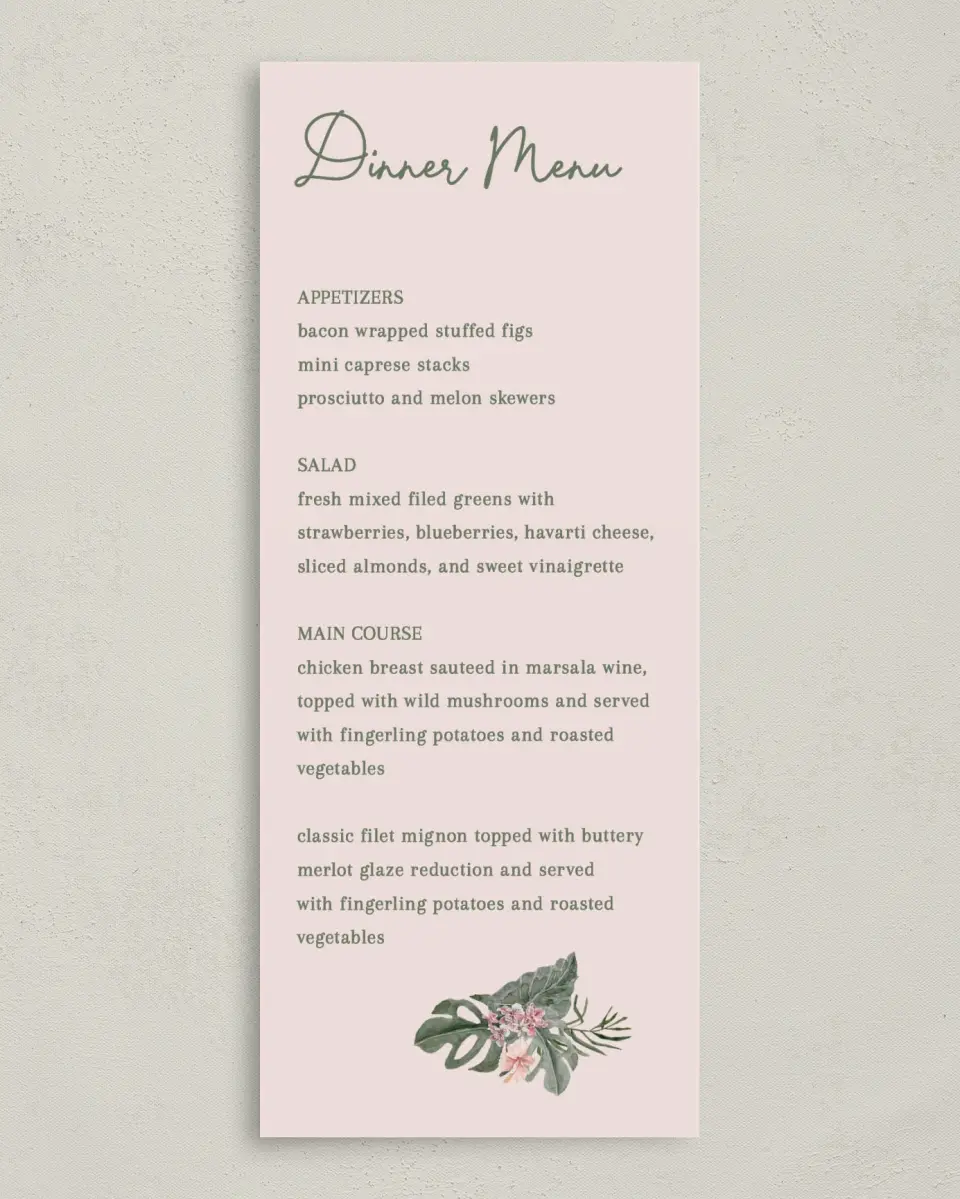 This is a 3⅝" x 8⅞" Bachelorette Party Thank You Card called Idyllic Island printed in full color on Premium Smooth paper