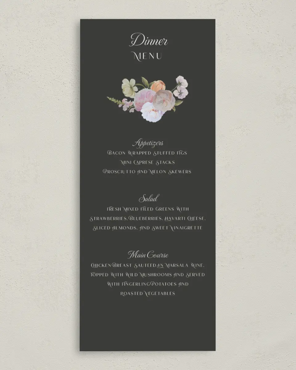This is a 3⅝" x 8⅞" Bachelorette Party Thank You Card called Floral Feels printed in full color on Premium Smooth paper