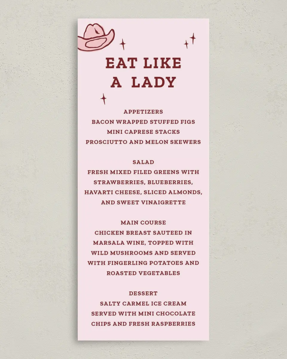 This is a 3⅝" x 8⅞" Bachelorette Party Thank You Card called Wild Wild Wife printed in full color on Premium Smooth paper