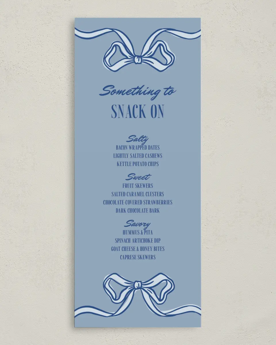 This is a 3⅝" x 8⅞" Bachelorette Party Thank You Card called Something Blue Before I Do printed in full color on Premium Smooth paper